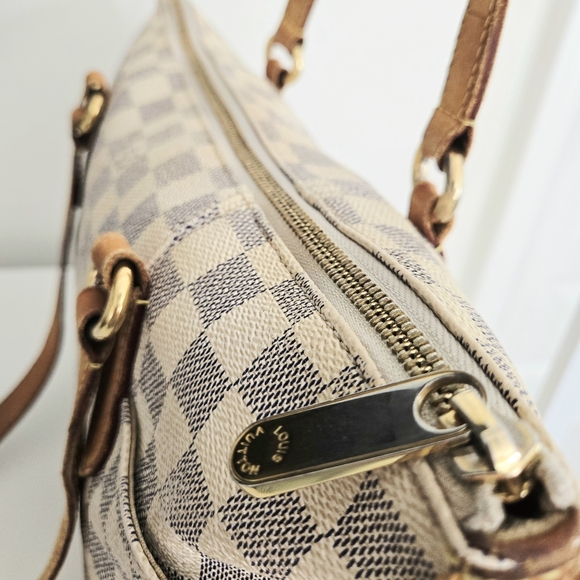 Authentic LOUIS VUITTON LV Totally Azur PM White Damier Checkered Tote - Picture 4 of 16